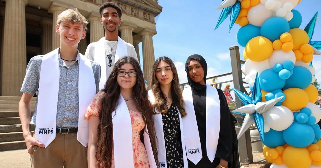 MNPS graduates celebrating at Nashville's Parthenon